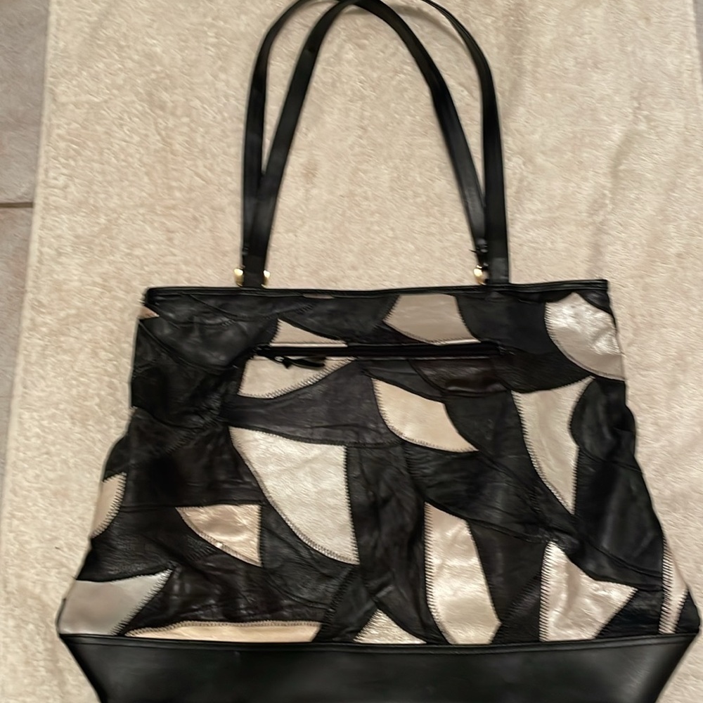 Leather Patchwork Tote - image 4